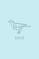 bird origami. Abstract line art bird logo design. Animal origami. Animal line art. Pet shop outline illustration. Vector illustration