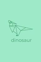 dinosaur origami. Abstract line art dinosaur logo design. Animal origami. Animal line art. Pet shop outline illustration. Vector illustration