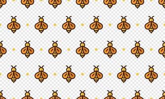 Bee pattern with cartoon bee characters. Seamless bee background. Summer and spring seamless pattern with flat style bee characters. Vector illustration