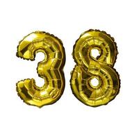 11 Golden number helium balloons isolated background. Realistic foil and latex balloons. design elements for party, event, birthday, anniversary and wedding. photo