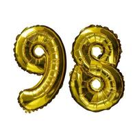 11 Golden number helium balloons isolated background. Realistic foil and latex balloons. design elements for party, event, birthday, anniversary and wedding. photo