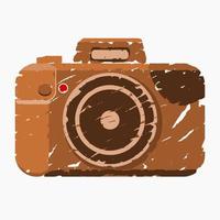 Editable Front View Isolated Camera Iconic Vector Illustration in Brush Strokes Style for Photography Related Design