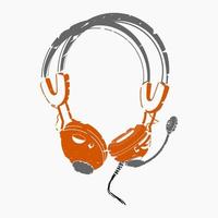 Editable Brush Strokes Style Earphone Vector Illustration for Audio or Electrical Related Design Project
