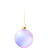Mother of pearl matte Christmas ball with a ribbon png