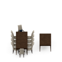 conjunto de mesa isométrica perspectiva 3d render png