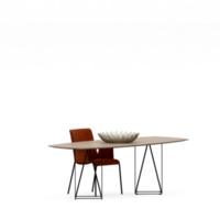 conjunto de mesa isométrica render 3d frontal png