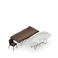 Isometric Table set Perspective 3D render png