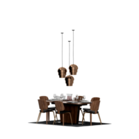 conjunto de mesa isométrica render 3d frontal png