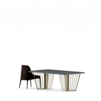 conjunto de mesa isométrica render 3d frontal png