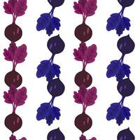 Hand drawn beet seamless pattern. Doodle beetroot wallpaper. vector