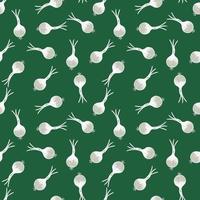 Hand drawn onion bulb seamless pattern. Onion in doodle style endless wallpaper. vector