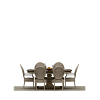 conjunto de mesa isométrica render 3d frontal png