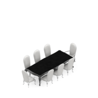 renderização 3d de perspectiva de conjunto de mesa isométrica png