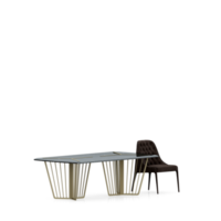 Isometric Table set front 3D render png