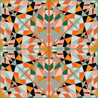 Decorative kaleidoscope mosaic ornament. Abstract shapes seamless pattern. vector