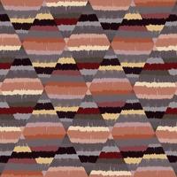 Hand drawn rhombus mosaic seamless pattern. Abstract ikat wallpaper. Vintage boho background. Freehand stripes backdrop. vector
