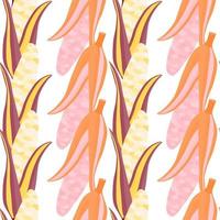 Corn plants seamless pattern. Corn cobs endless wallpaper. vector