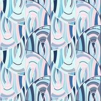 Hand drawn linear seamless pattern. Vintage line ornament. Outline waves tile endless wallpaper. vector