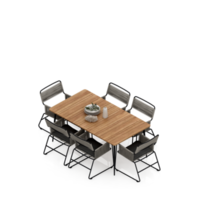 conjunto de mesa isométrica perspectiva 3d render png