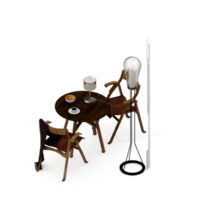 Isometric Table set Perspective 3D render png