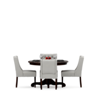 renderização 3d de perspectiva de conjunto de mesa isométrica png