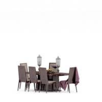 conjunto de mesa isométrica render 3d frontal png