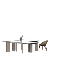 conjunto de mesa isométrica render 3d frontal png