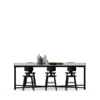 conjunto de mesa isométrica render 3d frontal png