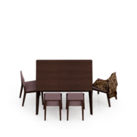 Isometric Table set Perspective 3D render png