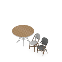 renderização 3d de perspectiva de conjunto de mesa isométrica png