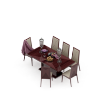 conjunto de mesa isométrica perspectiva 3d render png