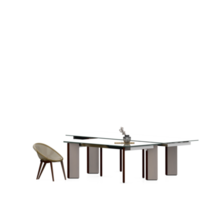 conjunto de mesa isométrica render 3d frontal png