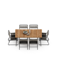 renderização 3d de perspectiva de conjunto de mesa isométrica png