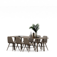 conjunto de mesa isométrica render 3d frontal png