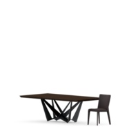 Isometric Table set front 3D render png