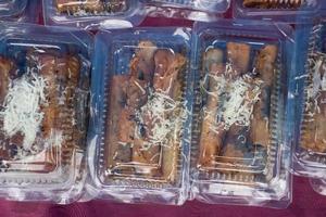 Traditional Indonesian cakes sold by street vendors, Linggang Bigung, West Kutai, East Kalimantan, Indonesia photo