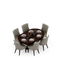 conjunto de mesa isométrica perspectiva 3d render png