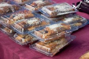 Traditional Indonesian cakes sold by street vendors, Linggang Bigung, West Kutai, East Kalimantan, Indonesia photo