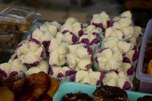 Traditional Indonesian cakes sold by street vendors, Linggang Bigung, West Kutai, East Kalimantan, Indonesia photo