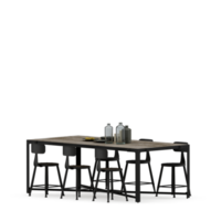 Isometric Table set front 3D render png