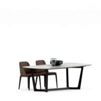 Isometric Table set front 3D render png
