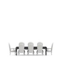 Isometric Table set front 3D render png