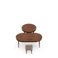 renderização 3d de perspectiva de conjunto de mesa isométrica png