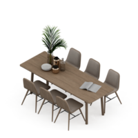 Isometric Table set Perspective 3D render png