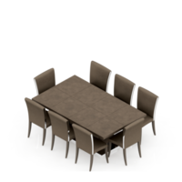 conjunto de mesa isométrica perspectiva 3d render png