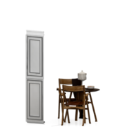 conjunto de mesa isométrica render 3d frontal png