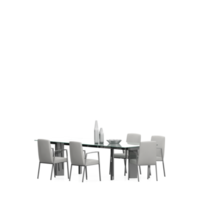 conjunto de mesa isométrica render 3d frontal png