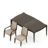 renderização 3d de perspectiva de conjunto de mesa isométrica png