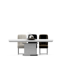 conjunto de mesa isométrica render 3d frontal png