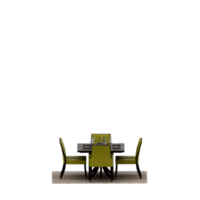 conjunto de mesa isométrica render 3d frontal png